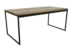 Table de Repas en Hévéa recyclé coloré et pieds métal 180x90x77cm LOFT COLORS