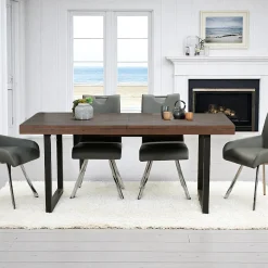 Table de repas extensible bois brun recyclé 180-240 cm SAMOA