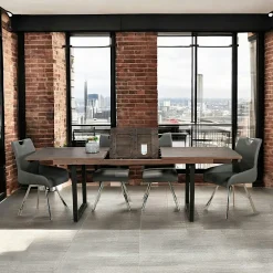 Table de repas extensible bois brun recyclé 180-240 cm SAMOA