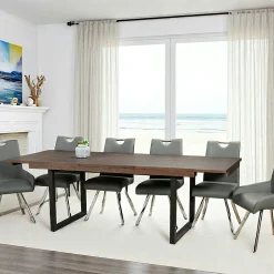 Table de repas extensible bois brun recyclé 180-240 cm SAMOA
