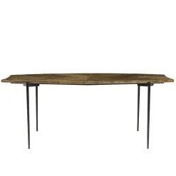Table de repas forme oblongue bois recyclé chevrons 200 cm KORKAI