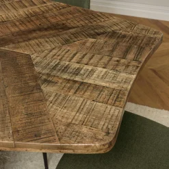Table de repas forme oblongue bois recyclé chevrons 200 cm KORKAI
