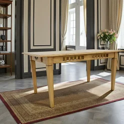 Table de repas Hévéa style Colonial, 1tiroir, 160x90x76cm MAORI