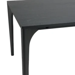 Table de repas moderne noire pieds chêne massif 220 cm PANAMA