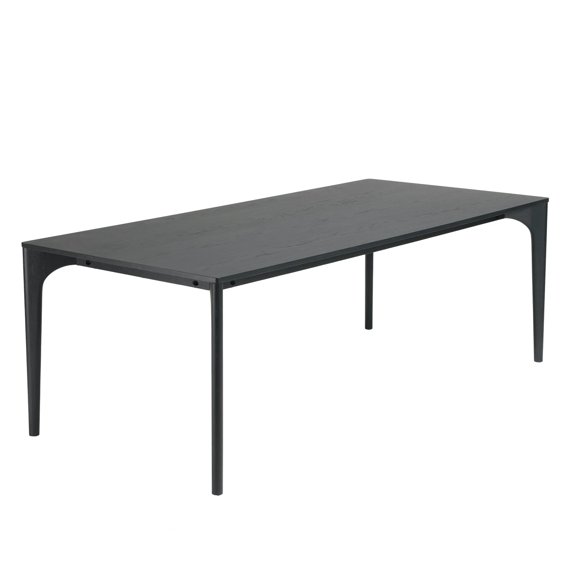 Table de repas moderne noire pieds chêne massif 220 cm PANAMA