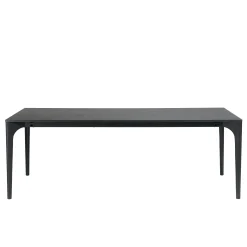 Table de repas moderne noire pieds chêne massif 220 cm PANAMA