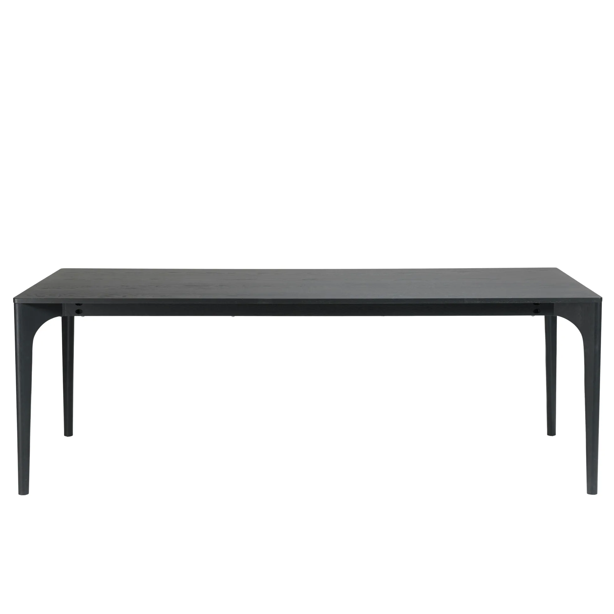 Table de repas moderne noire pieds chêne massif 220 cm PANAMA