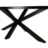 Table de repas ovale bois anthracite lignes dorées 220 cm BIHAR