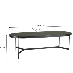 Table de repas ovale en bois noir 240 cm CORUMBA