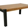 Table de repas rectangle extensible hévéa recyclé naturel et métal noirci 180/260X100X76cm DOCKER