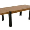 Table de repas rectangle extensible hévéa recyclé naturel et métal noirci 150/230X90X76cm DOCKER