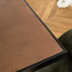 Table de repas rectangulaire bois effet pierre rouille 220 cm BIHAR