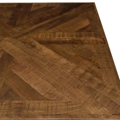 Table de repas rectangulaire bois recyclé marqueterie 220 cm KORKAI