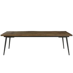 Table de salon bois recyclé motif épis KORKAI