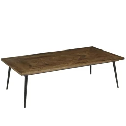 Table de salon bois recyclé motif épis KORKAI