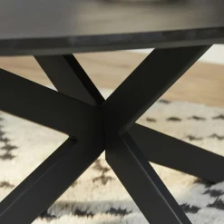 Table de salon en bois noir style organique ALVERA