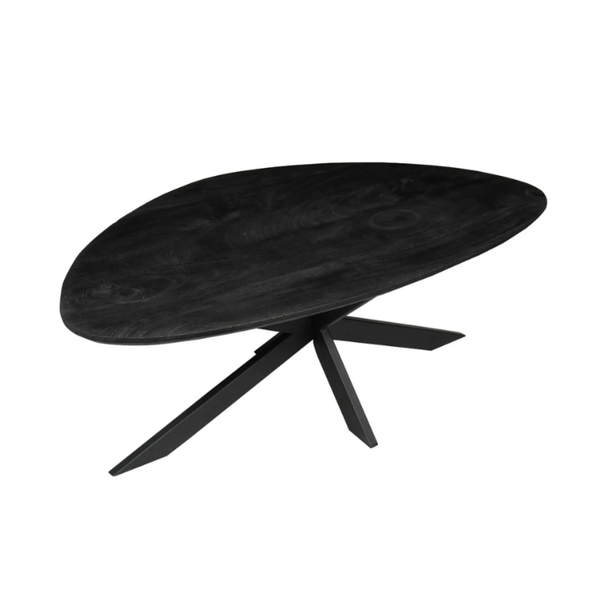 Table de salon en bois noir style organique ALVERA