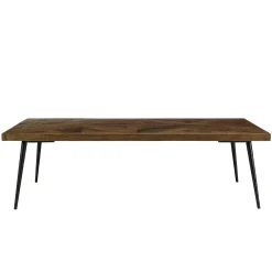 Table de salon rectangulaire bois recyclé marqueterie 135 cm KORKAI