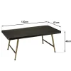 Table de salon rectangulaire métal noir et doré ZALA