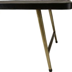Table de salon rectangulaire métal noir et doré ZALA