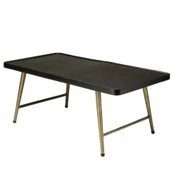 Table de salon rectangulaire métal noir et doré ZALA