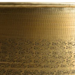 Table de salon ronde alu doré antique motifs orientaux NADOR