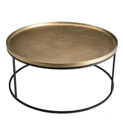 Table de salon ronde dorée ZALA
