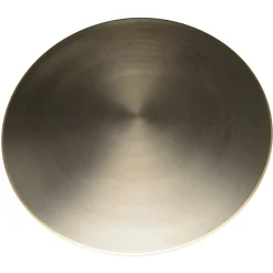 Table de salon ronde métal argenté bord doré D80 cm ZALA