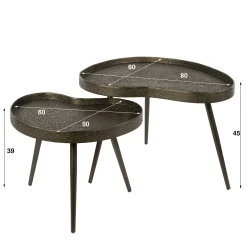 Table de salon vintage forme organique (lot de 2) RALF