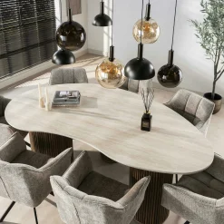 Table design céramique 3D effet travertin 215 cm ASCOLI