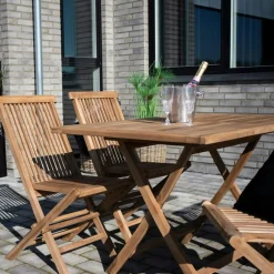 Table d'extérieur en teck 120 cm TANETE