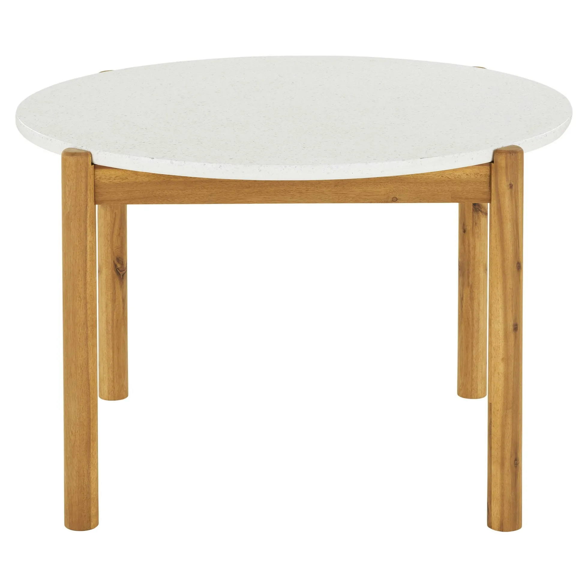 Table à dîner ronde terrazzo blanche ø120 BALI