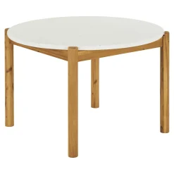 Table à dîner ronde terrazzo blanche ø120 BALI