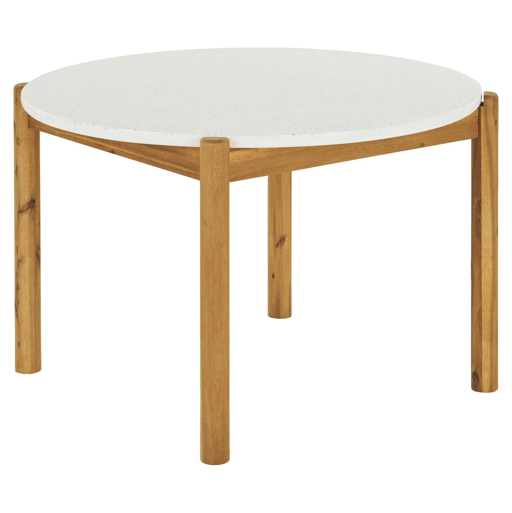 Table à dîner ronde terrazzo blanche ø120 BALI