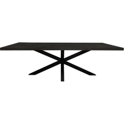 Table en bois noir à pied central 240 cm RIVANO