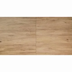 Table en céramique extensible aspect bois pied mikado 180-240 cm LOMBARDIE