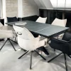 Table en céramique extensible pied étoile effet marbre noir 180-280 cm LOMBARDIE