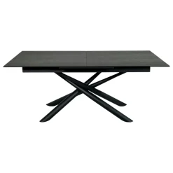 Table en céramique grise avec pied mikado 180-240 cm LOMBARDIE