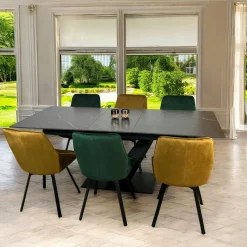 Table en céramique noire extensible 160-205 cm OTTAWA