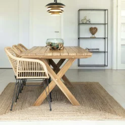 Table en teck 200 cm pour terrasse ou jardin TANETE
