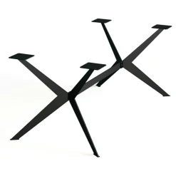 Table extensible bois blanc bords droits pied graphique 240 cm PALERME
