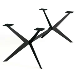 Table extensible bois blanc bords droits pied graphique 180 cm PALERME