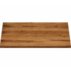 Table extensible bois brun bords droits pied grège 200 cm PALERME