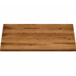 Table extensible bois brun bords droits pied bois 240 cm PALERME