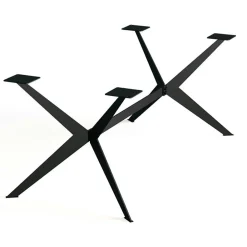 Table extensible bois brun bords droits pied graphique 220 cm PALERME