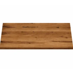 Table extensible bois brun bords droits pied noir 200 cm PALERME