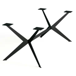 Table extensible bois brun bords droits pied graphique 200 cm PALERME