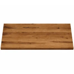 Table extensible bois brun bords droits pied noir fin 240 cm PALERME