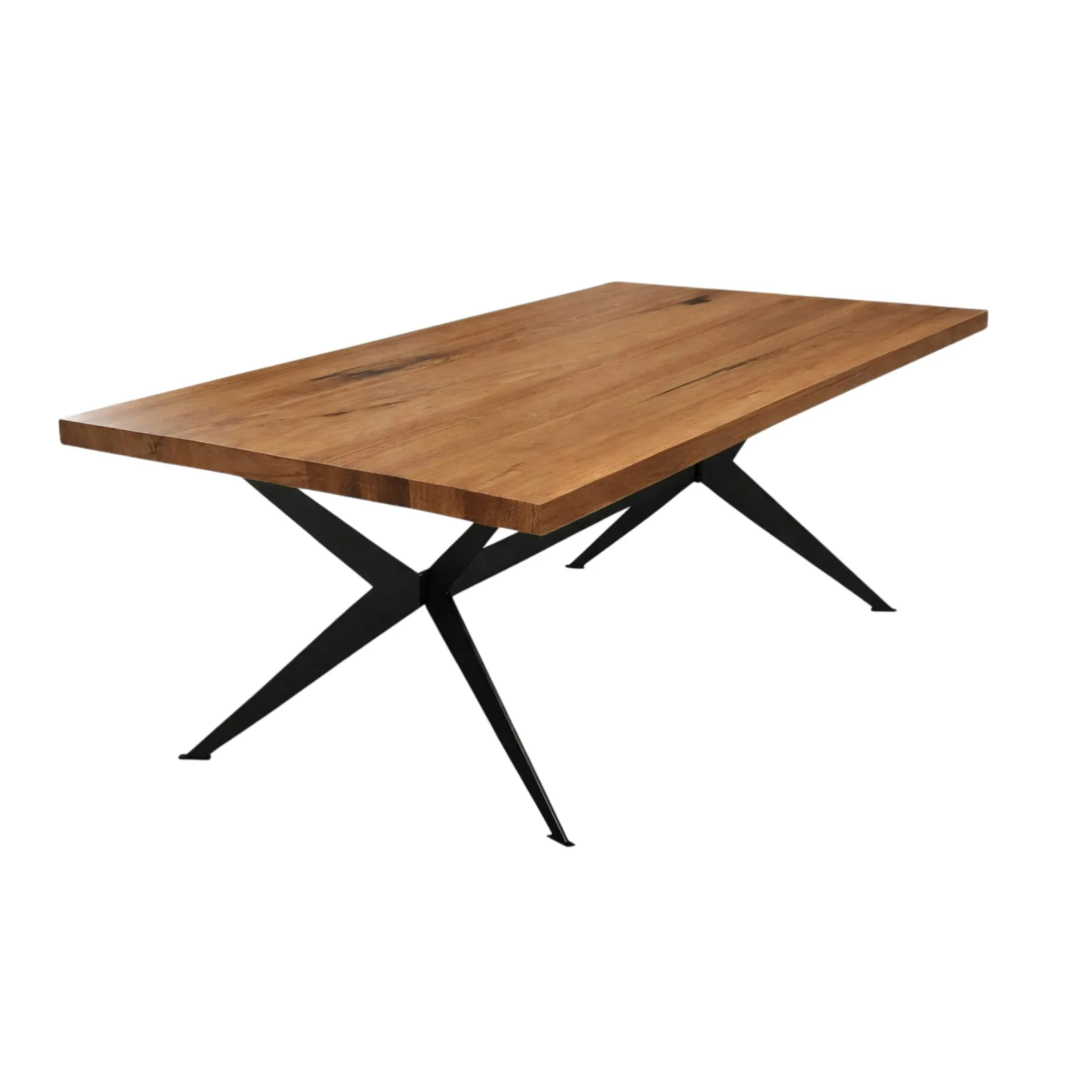 Table extensible bois brun bords droits pied graphique 240 cm PALERME