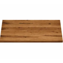 Table extensible bois brun bords droits pied noir 180 cm PALERME